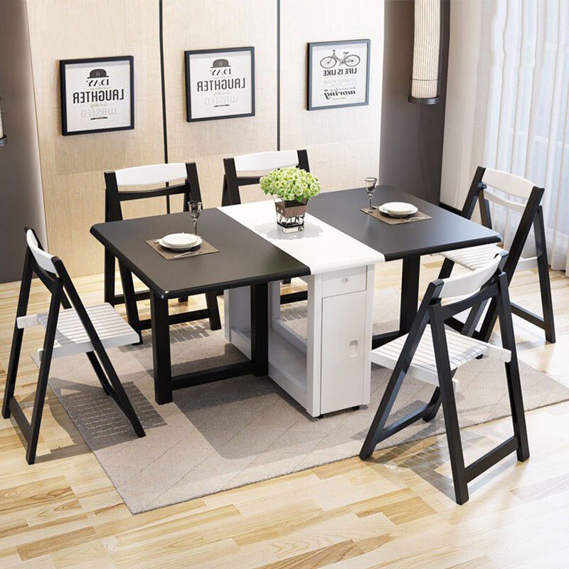 Bộ bàn ghế ăn thông minh xếp gọn 2 cánh tiết kiệm diện tích cho nhà nhỏ tiện lợi đa năng