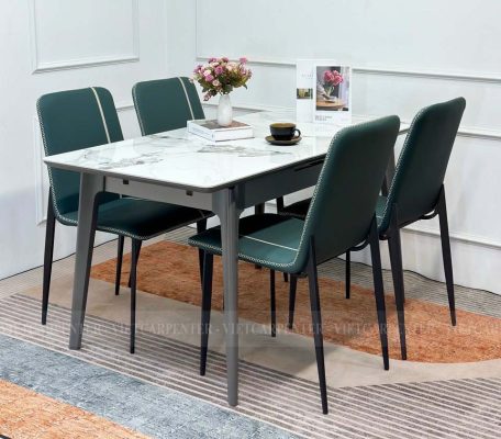 bộ bàn ăn ăn 4 ghế kéo dài thông minh cho chung cư căn hộ