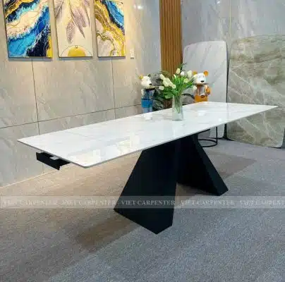 bàn ăn thông minh kéo dài mặt đá dài 2m ngồi được 10 người