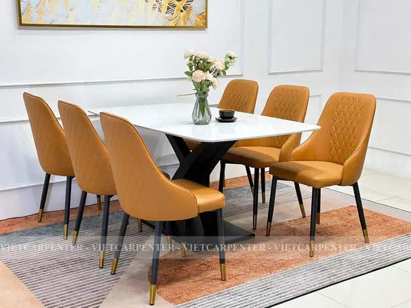 bàn ghế ăn mặt đá hiện đại kích thước dài 1m6 giá dưới 10 triệu