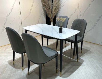 Bộ bàn ăn mặt đá 4 ghế nhỏ gọn đẹp sang trọng thiết kế phong cách hiện đại