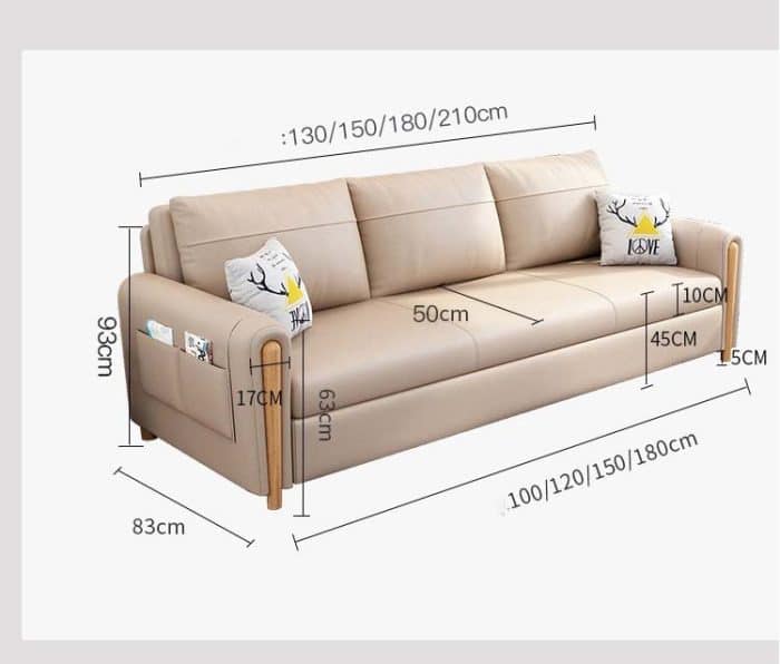 kích thước ghế sofa giường kéo