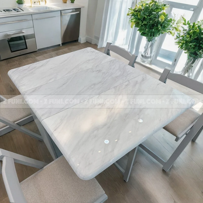 bàn ăn thông minh xếp gọn mặt đá dài 1m2